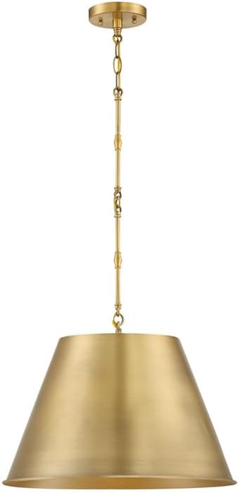 Savoy House 7-231-1-322 Alden 1-Light Pendant in Warm Brass Finish (19″ W x 13″ H)