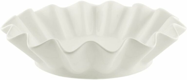 10 Strawberry Street Whittier 7.75″/8 Oz Ruffle Round Bowl, Set of 4, White