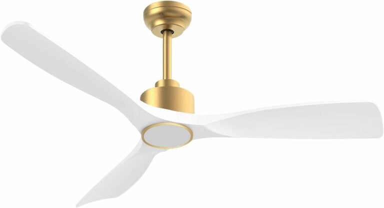 OFANTOP 52 Inch ETL Listed Indoor Outdoor Smart Ceiling Fans with Lights Remote Control, Quiet DC Motor 3 Blade Modern White Gold Ceiling Fan for Bedroom Living Room Patio