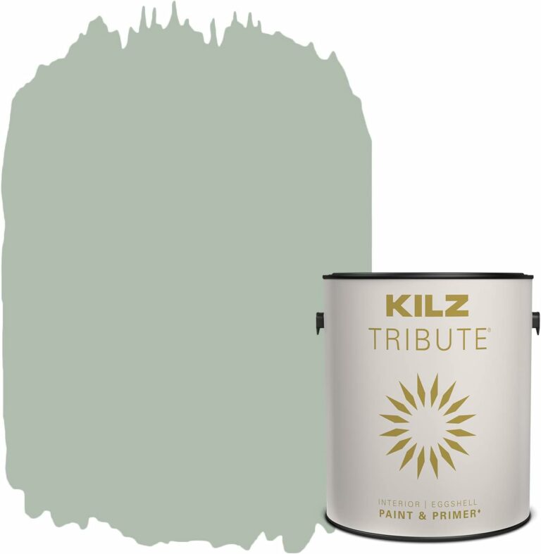 KILZ TRIBUTE Paint & Primer, Interior, Eggshell, Statue Green, 1 Gallon