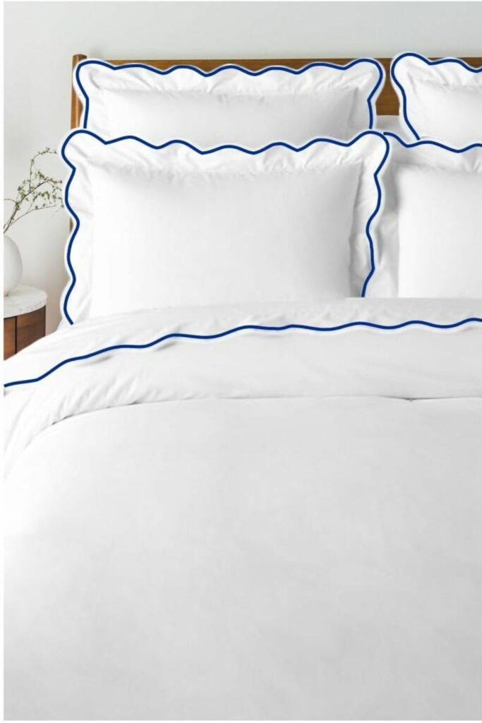 Serena & Lily Scallop Sateen Duvet Cover Alternative