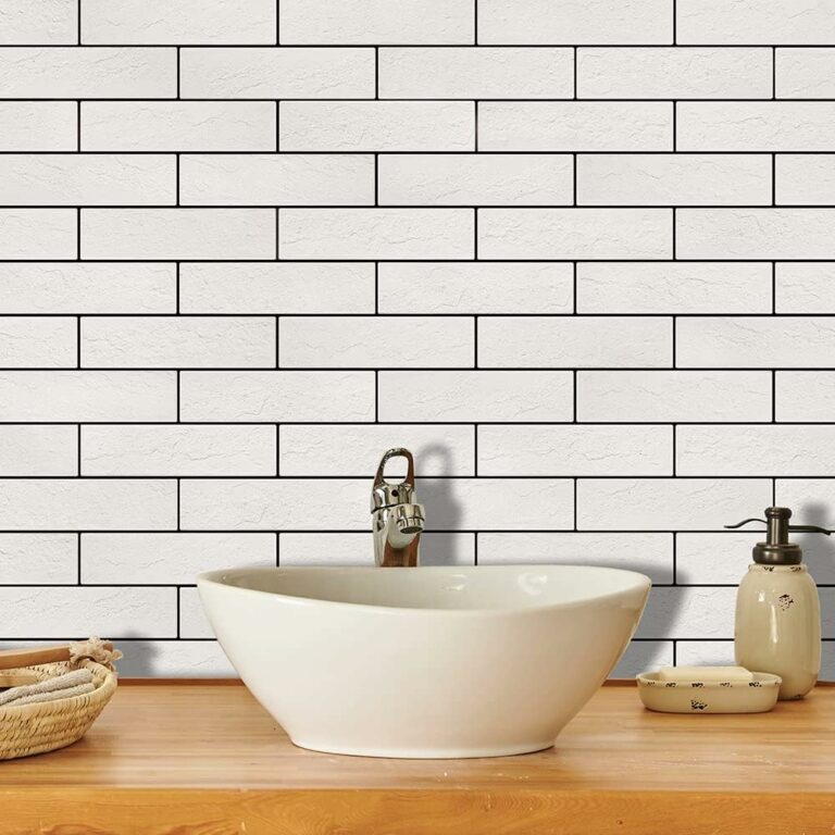 TORURAL 100 Old Town White Faux Brick Wall Tiles, 3D Thin Brick Veneers for Bedroom, Bathroom, Kitchen, Fireplace and Fence Wall Panels (14.2 sq ft)