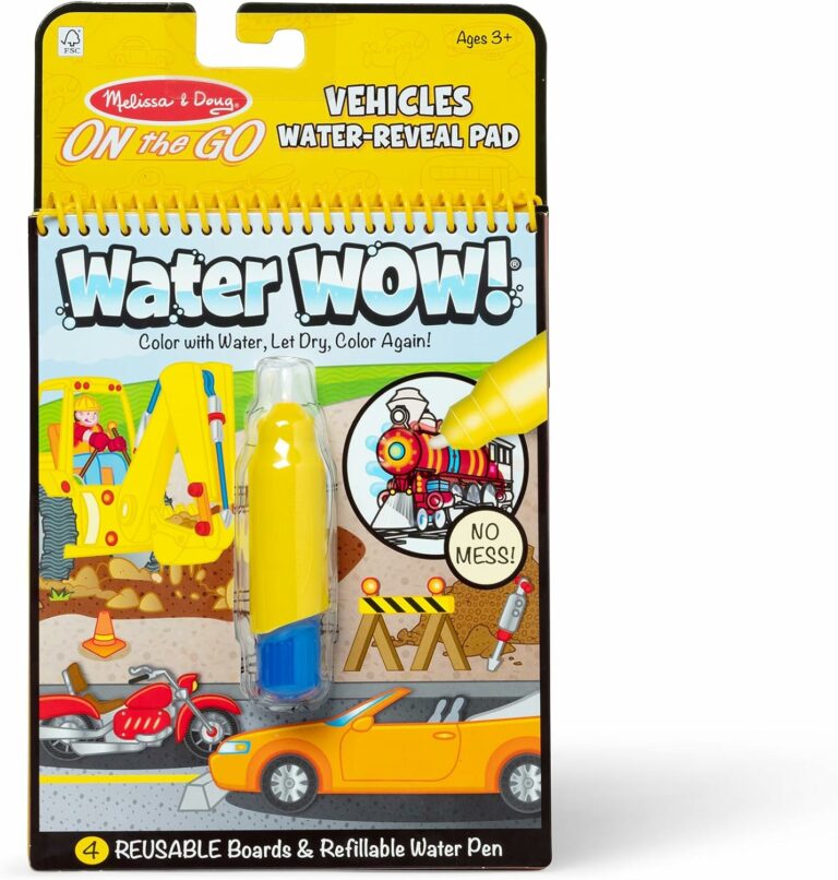 Melissa & Doug On the Go Water Wow! Reusable Water-Reveal Activity Pad – Vehicles – FSC Certified