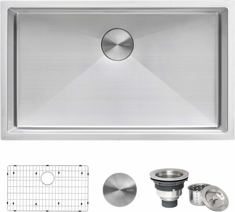 Ruvati 32-inch Undermount 16 Gauge Tight Radius Kitchen Sink Stainless Steel Single Bowl – RVH7400