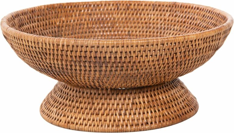 Kouboo La Jolla Rattan Fruit Bowl, Large, Honey-Brown