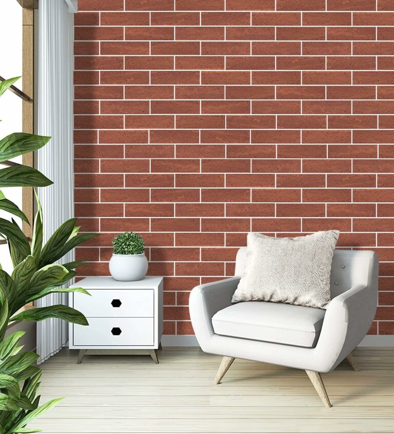 TORURAL 100 Red Faux Brick Wall Tiles, Inorganic Minerals, 3D Thin Brick Veneers for Bedroom, Bathroom, Kitchen, Fireplace and Fence Wall Panels (14.2 sq.ft)