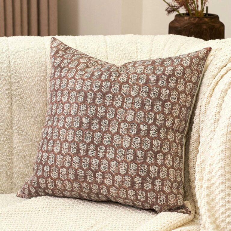 Amor Virisso 20×20 Pillow Covers Floral Pillow Covers Farmhouse Neutral Pillow Covers Decorative Pillows for Couch Accent Sofa Pillows 1PC, Cognac Brown