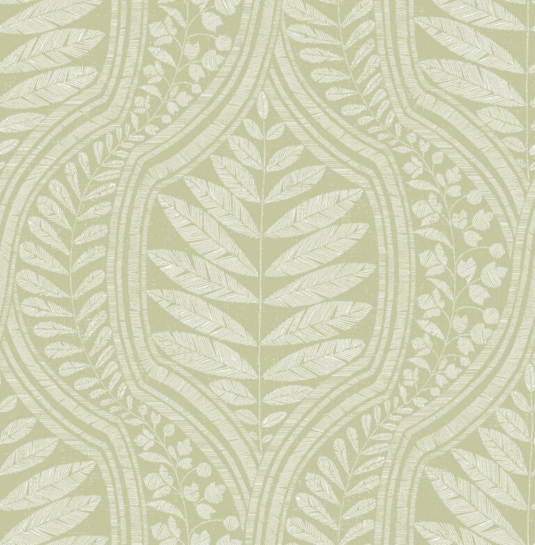 Scott Living 2964-25952 Juno Green Ogee Wallpaper