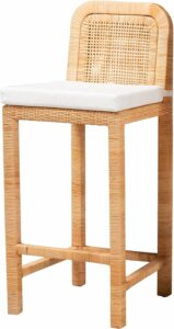 Baxton Studio Zariah Natural Rattan Stool