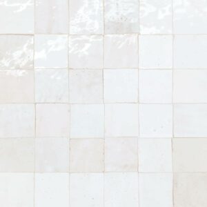 Bedrosians Zagora Square 12 in. x 12 in. Glossy Neige Blanc Ceramic Mosaic Tile