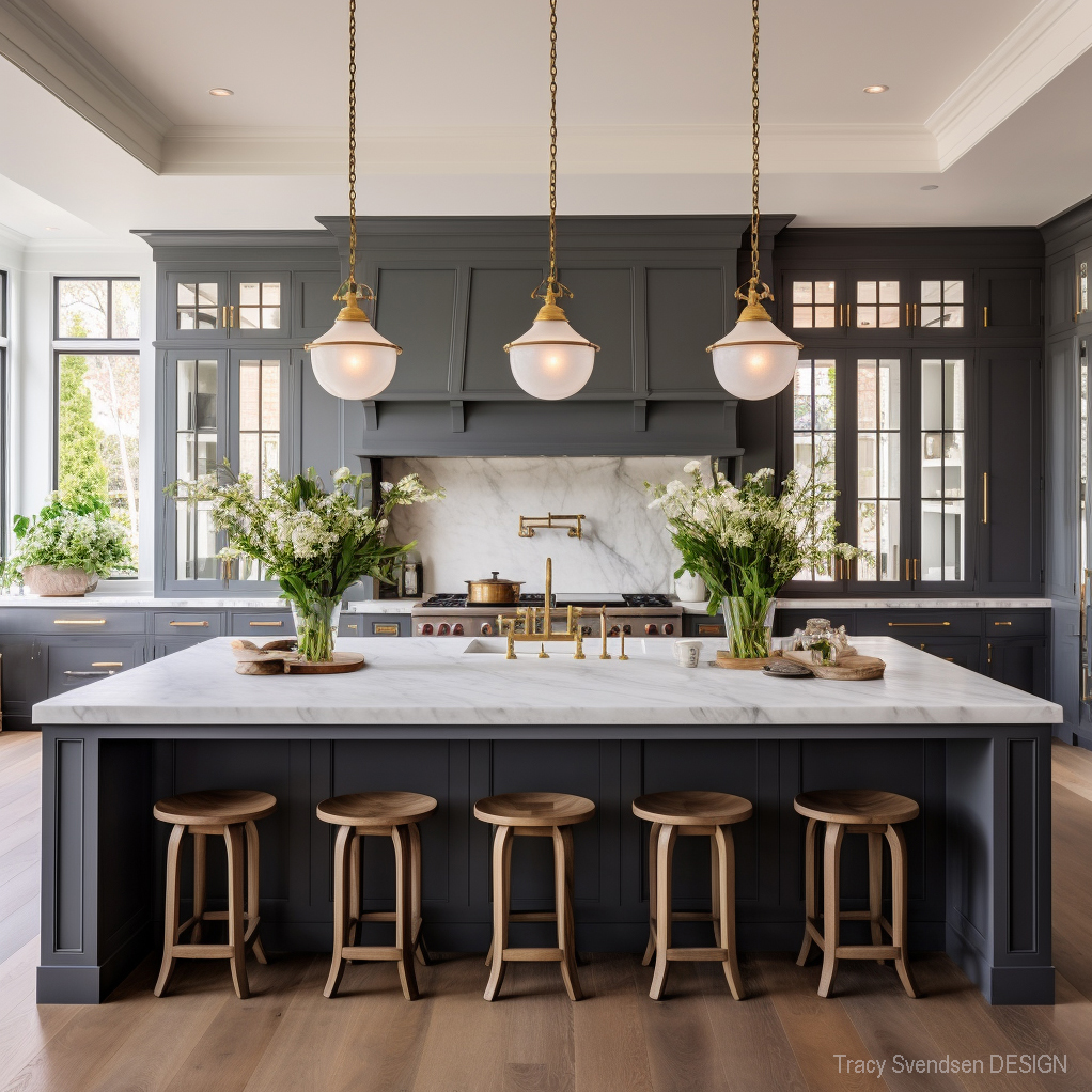 Gray Modern Farmhouse Kitchen Cabinets