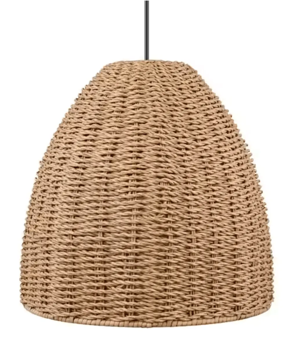 Outdoor Rated Wicker Pendant Light