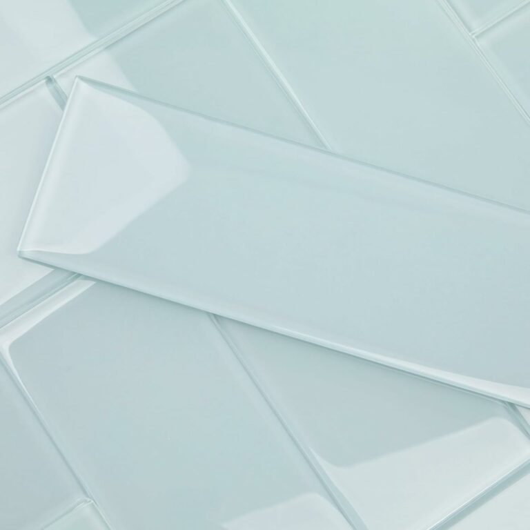 Soft Blue Glass Subway Tile