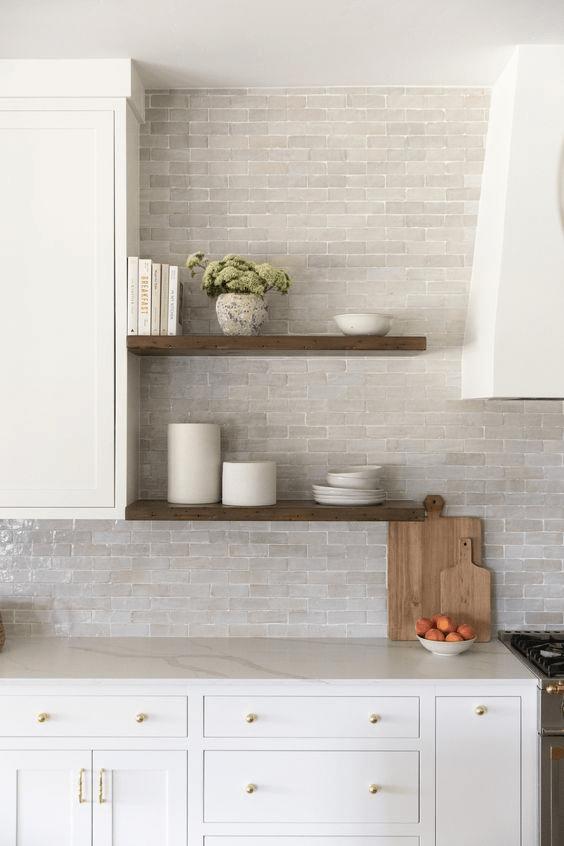 Ames Interiors Coastal Kitchen Backsplash Zellige Tile