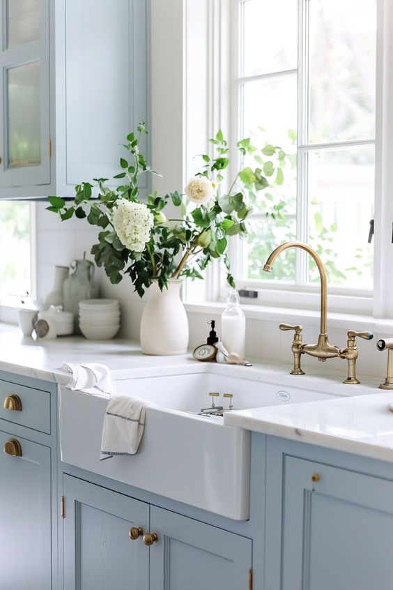 coastal blue kitchen