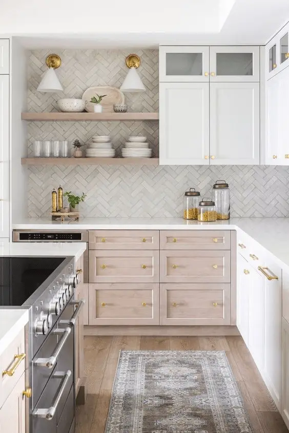 Modern coastal kitchen ideas open shelving