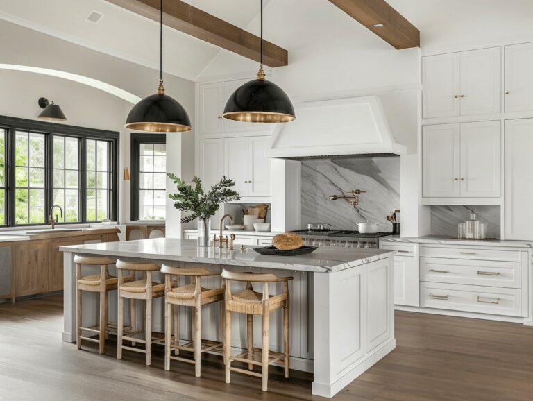 white and wood modern kitchen design