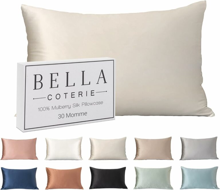 Bella Coterie Luxury Silk Pillowcase for Hair and Skin | 30 Momme | 100% Pure 6A Mulberry Silk | Super Soft | Perfectly Plush [Queen, Ivory]