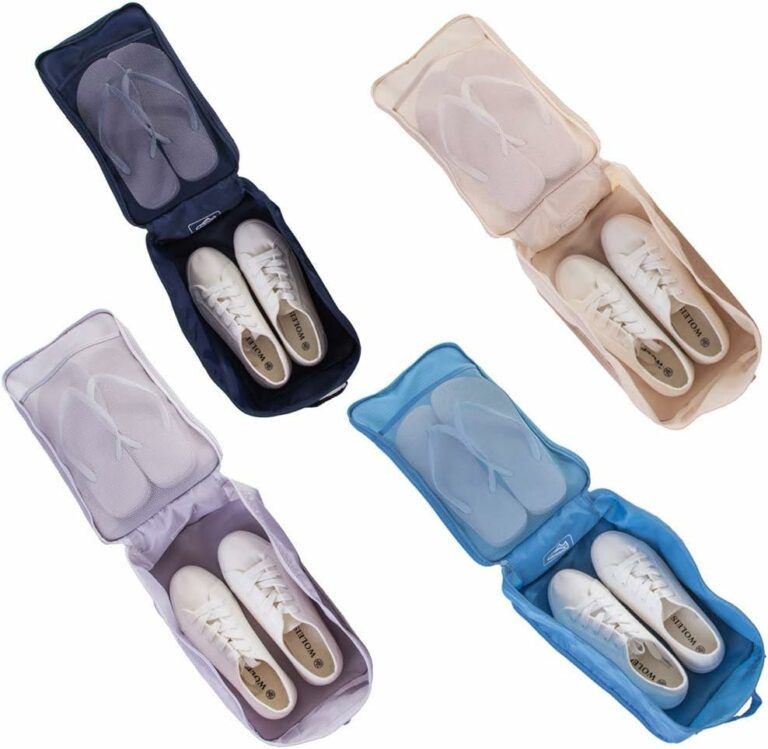 Travel Shoe Bags, Foldable Waterproof Shoe Puches Organizer-Double Layer (Multi-colored4)