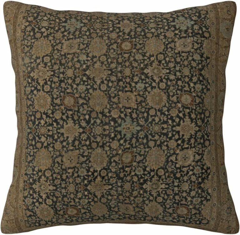 Antique Persian Tabriz Rug Print Throw Pillow Covers Modern Pillow Cushion Cases, Decorative Square Pillowcases for Sofa Couch Bedroom Living Room Car Car 20″X20″