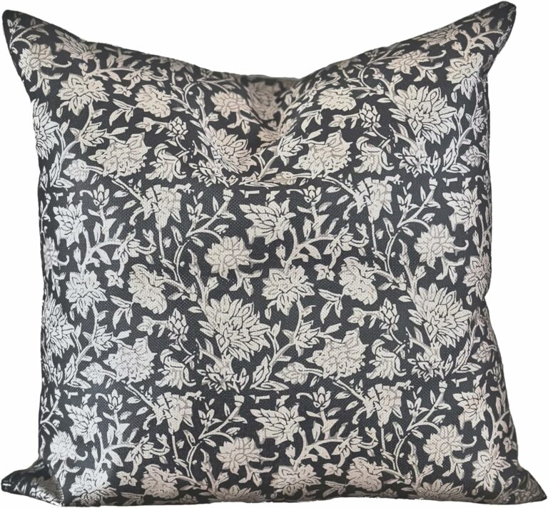 Organic Modern Vintage Whimsical Floral Pillow Cover