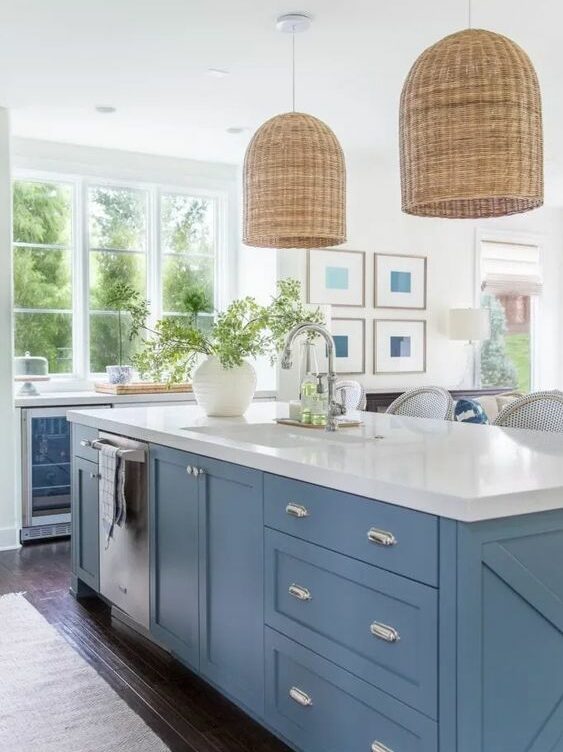 blue-gray-kitchen-island