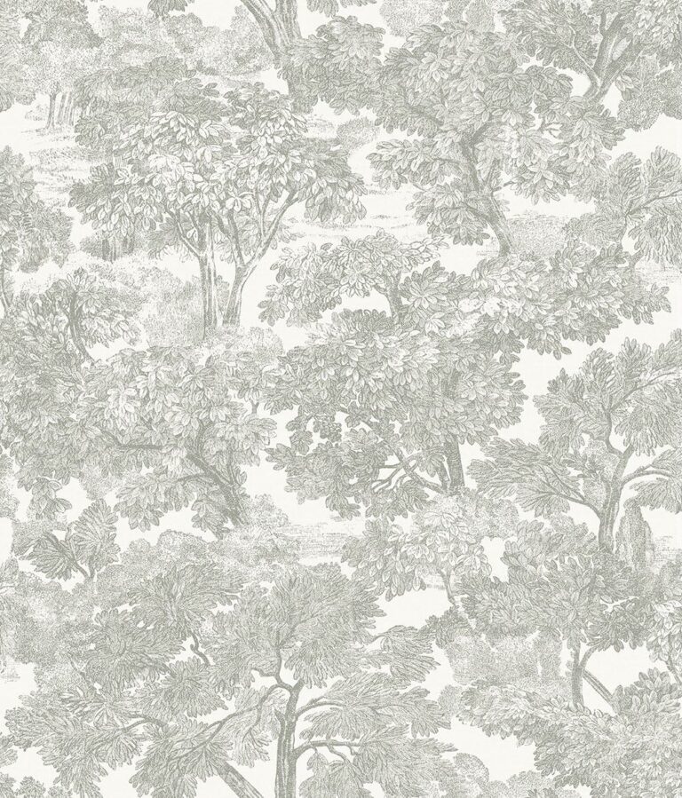 Chesapeake 3115-12541 Spinney Toile Wallpaper, Grey