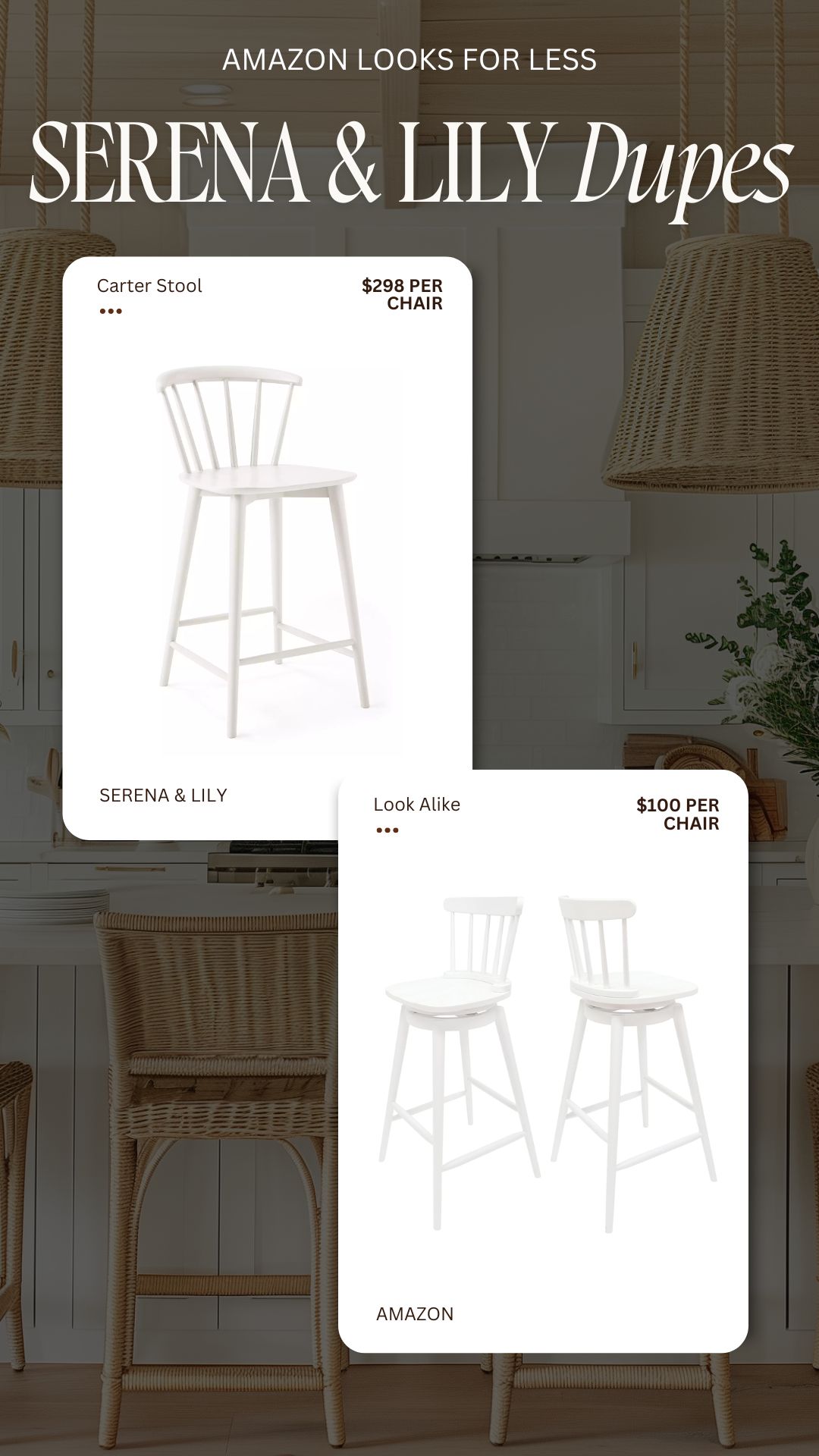 Carter Serena and Lily Bar and Counter Stool Dupe