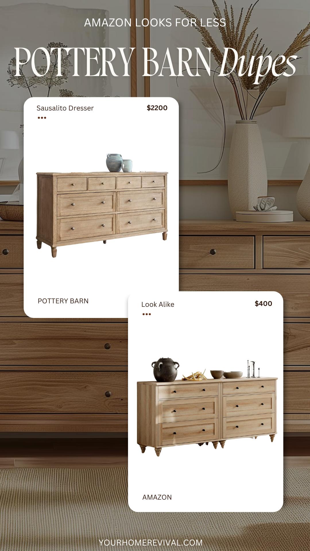 Pottery Barn Sausalito Dresser Dupe Look Alike Alternative