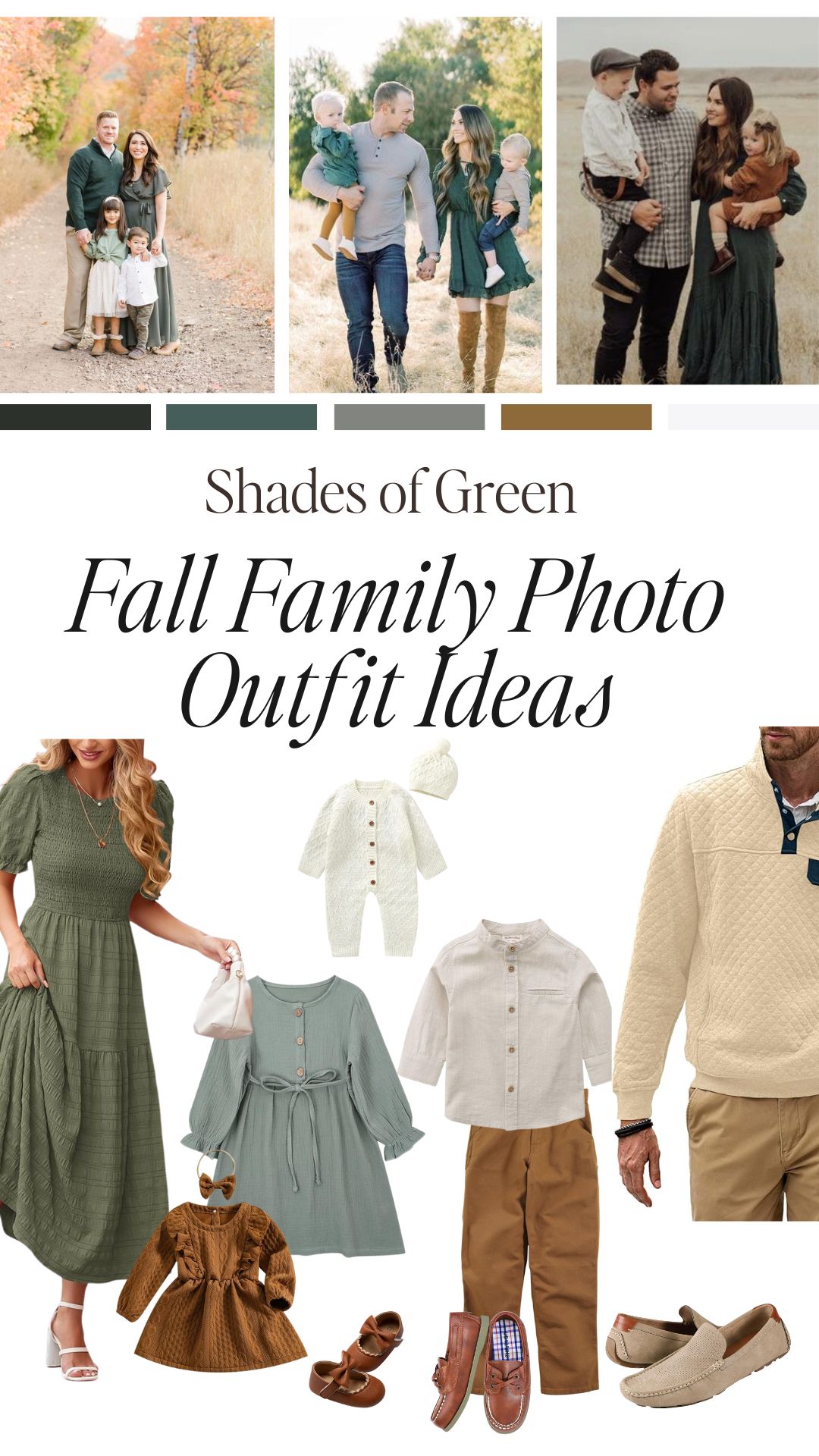 Green Fall Family Photo Outfits