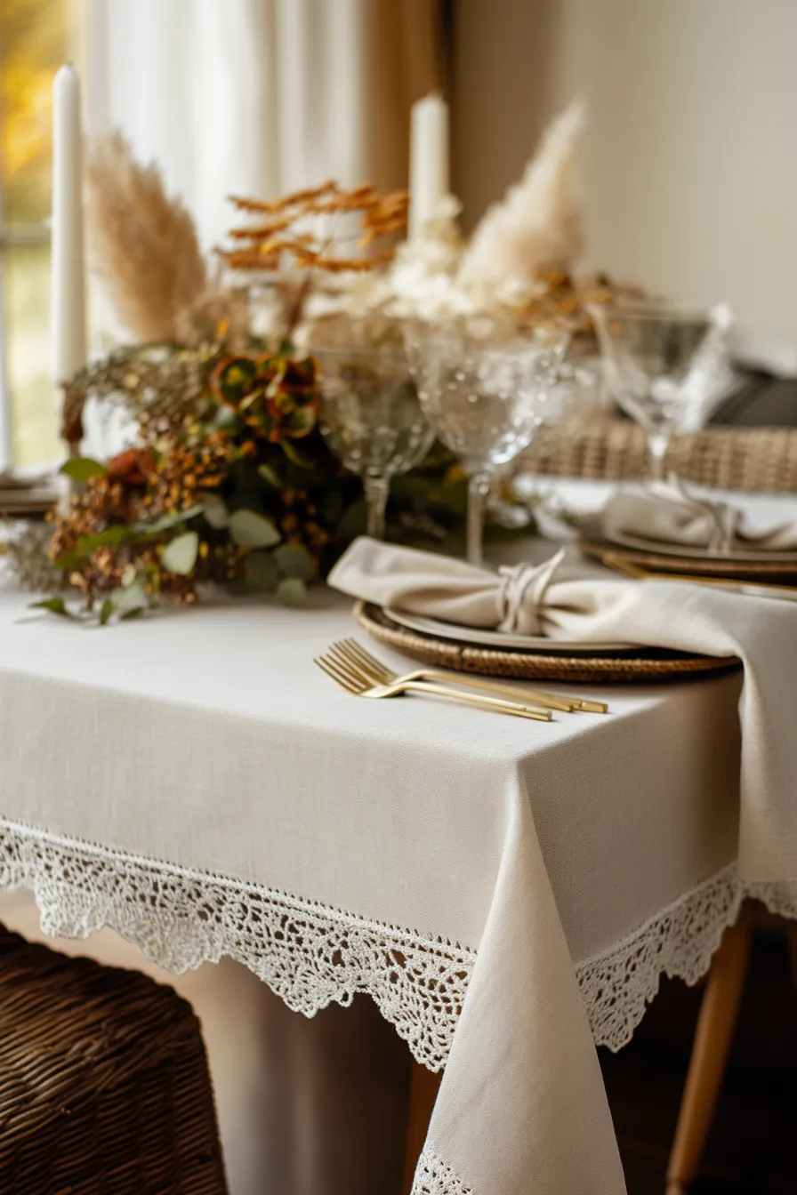 fall tablescape ideas gold silverware