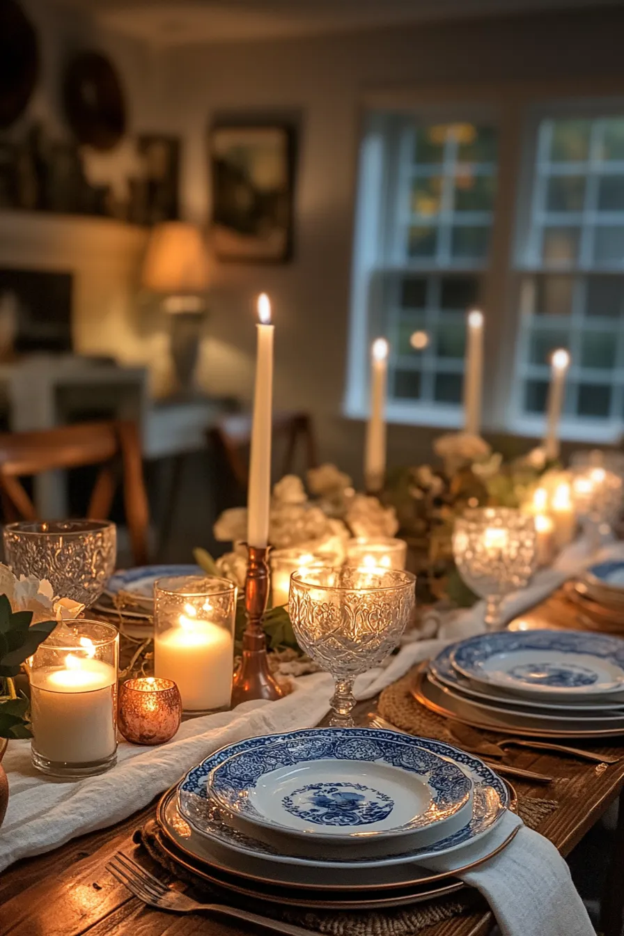 fall tablescape idea candles