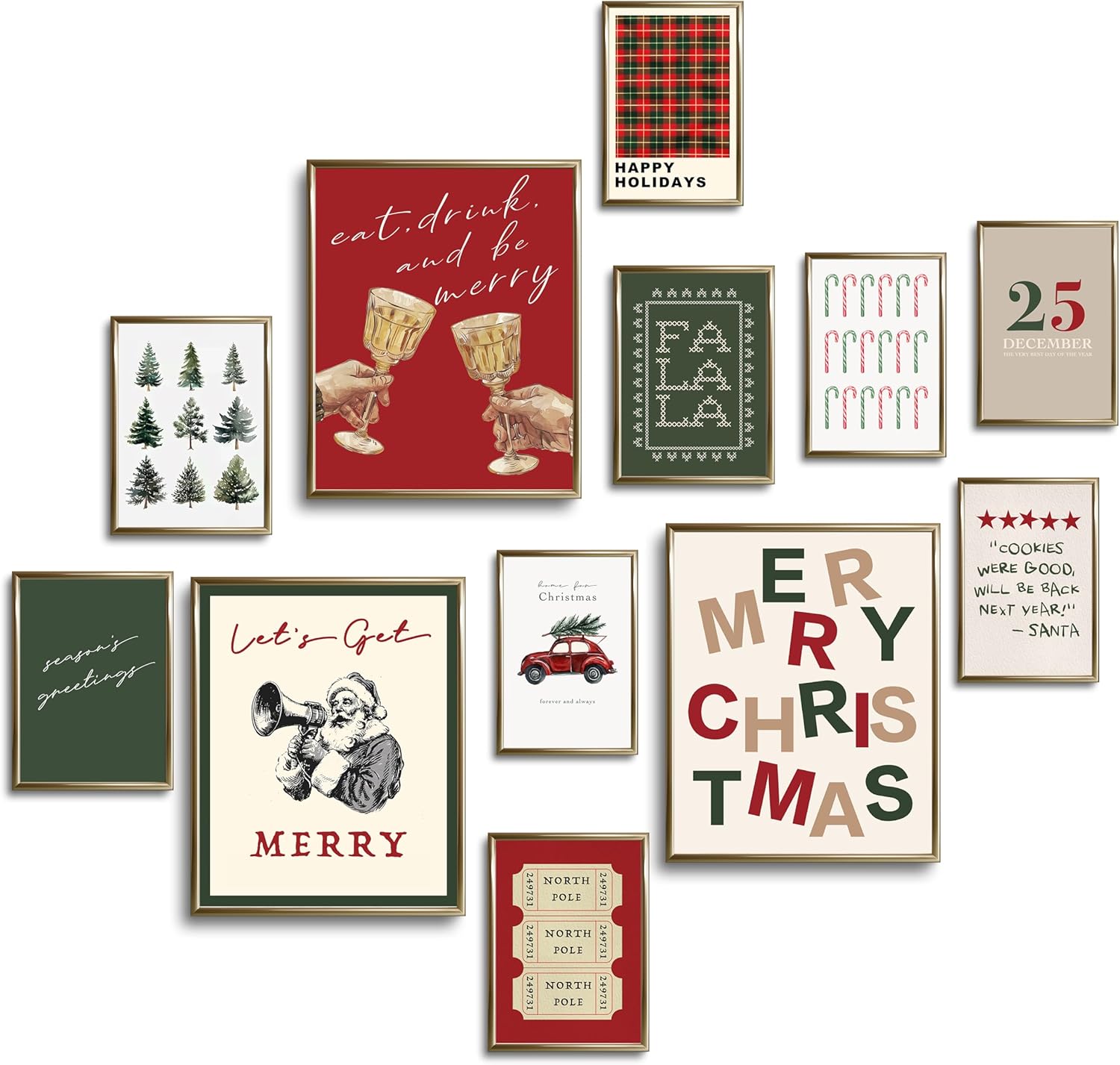 retro christmas wall decor