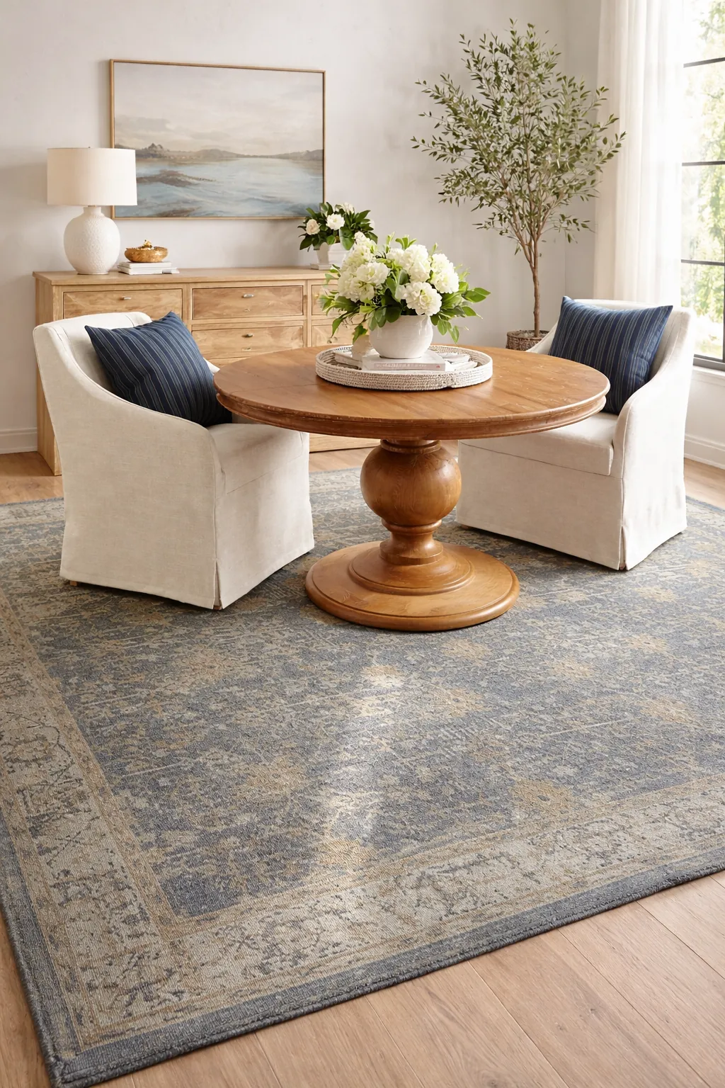 Pottery Barn Reeva Steel Blue Rug Dupes on Amazon