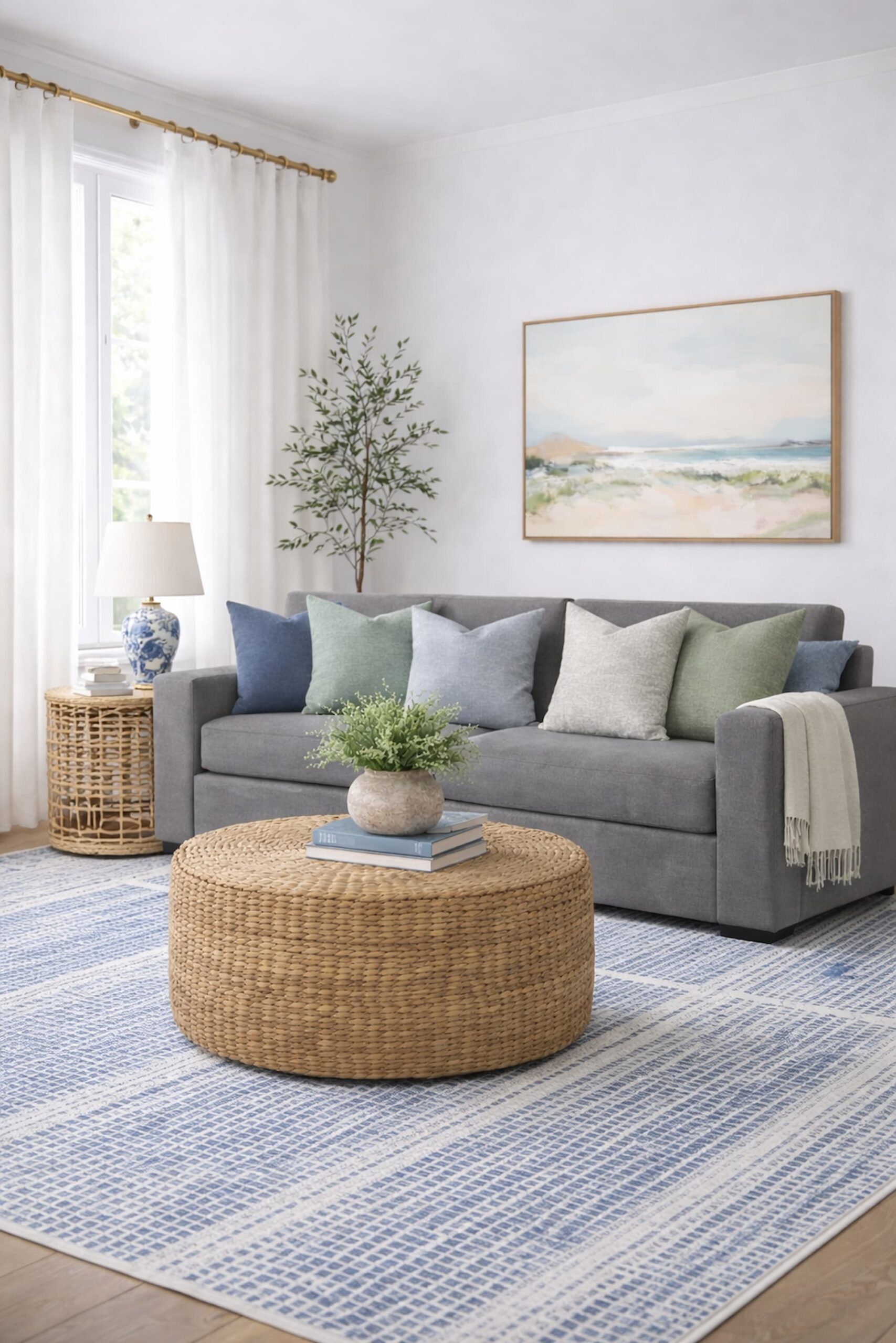 coastal color scheme grey sofa