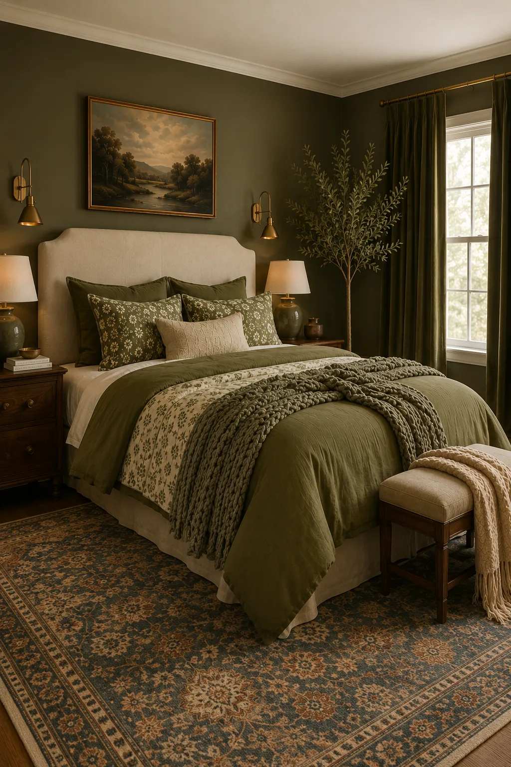olive green bedroom ideas